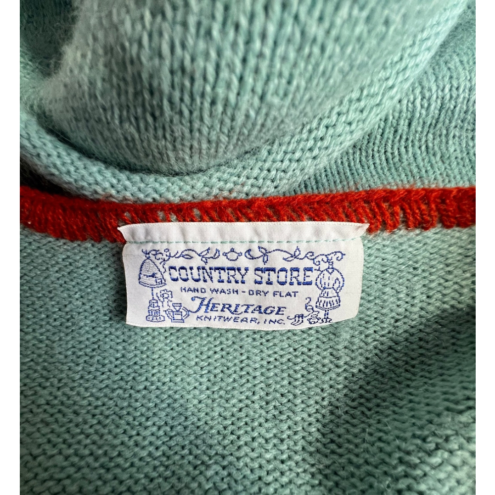 RARE VTG 70s Heritage Knit Wool Midi Sweater Dress With Vest Nordic Cottagecore - Picture 7 of 10